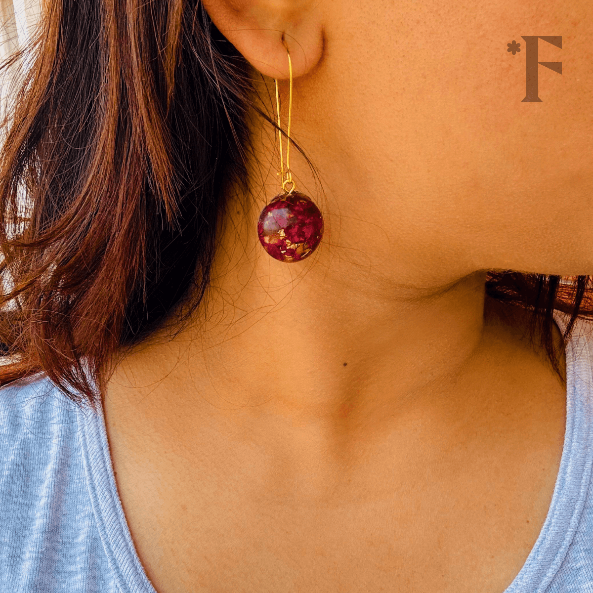 Bold Rose Bloom Earrings | Preserved Rose Jewellery | Florgem